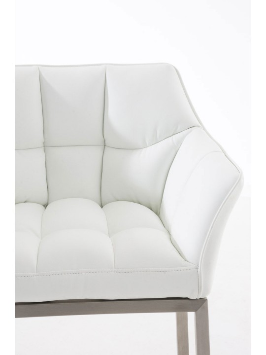 Banqueta alta Damaso E com estrutura de 4 pés, branco