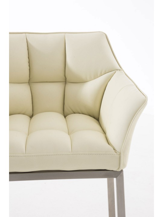 Banqueta alta Damaso E com estrutura de 4 pés, creme Banqueta alta Damaso E com estrutura de 4 pés, creme