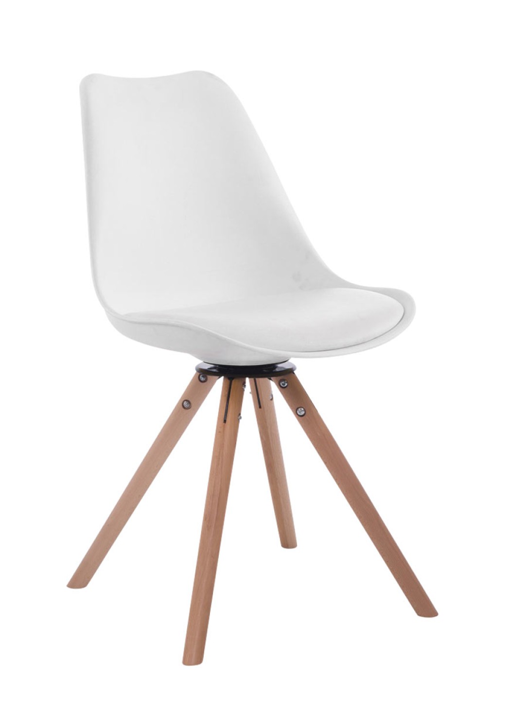 Cadeira para visitante Troyes Giratória Natura Redonda, branco