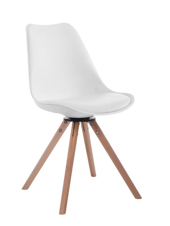 Cadeira para visitante Troyes Giratória Natura Redonda, branco