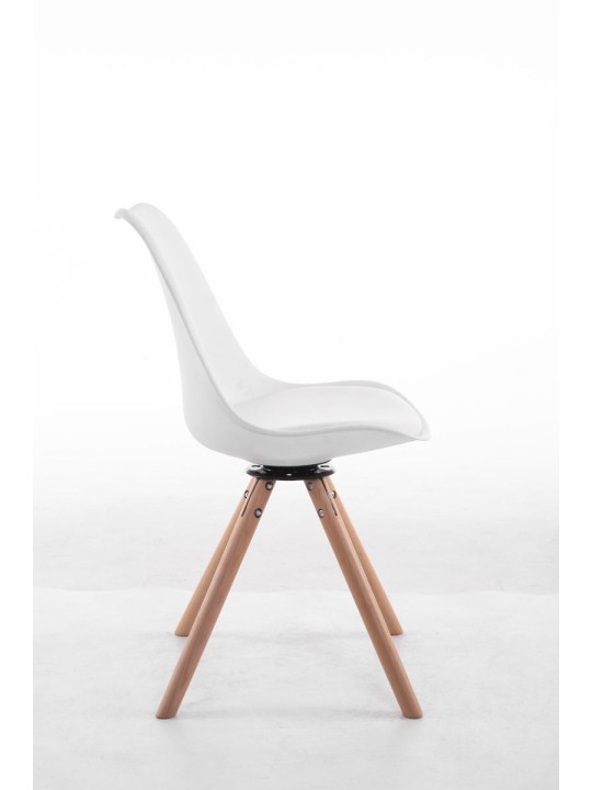 Cadeira para visitante Troyes Giratória Natura Redonda, branco