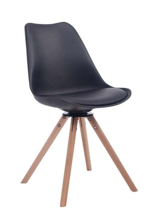 Cadeira para visitante Troyes Giratória Natura Redonda, preto