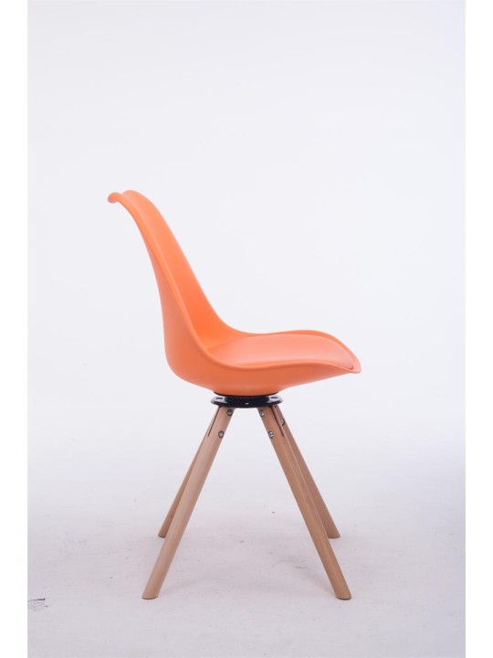 Cadeira para visitante Troyes Giratória Natura Redonda, laranja