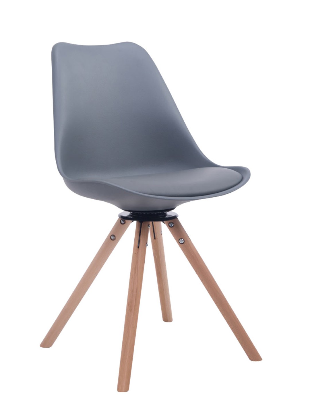 Cadeira para visitante Troyes Giratória Natura Redonda, cinza