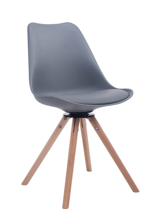 Cadeira para visitante Troyes Giratória Natura Redonda, cinza