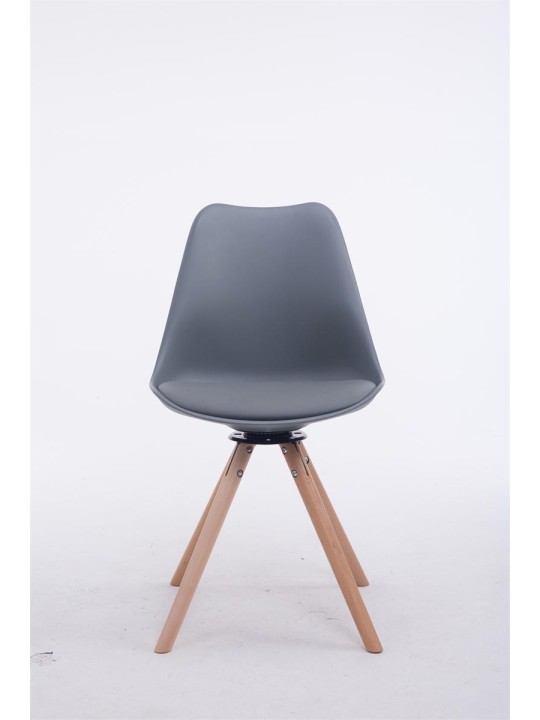 Cadeira para visitante Troyes Giratória Natura Redonda, cinza