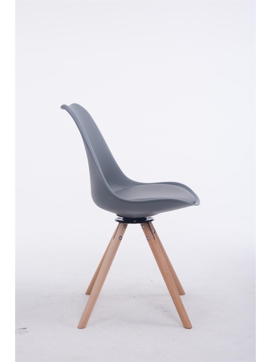 Cadeira para visitante Troyes Giratória Natura Redonda, cinza