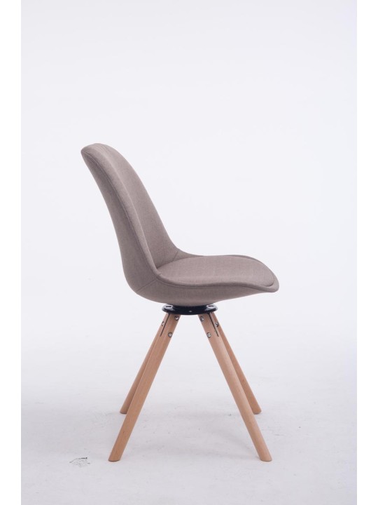 Cadeira Giratória Troyes Tecido Natura Redonda, taupe