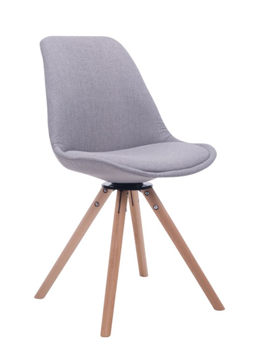 Cadeira Giratória Troyes Tecido Natura Redonda, cinza