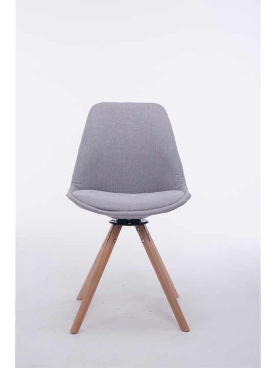 Cadeira Giratória Troyes Tecido Natura Redonda, cinza