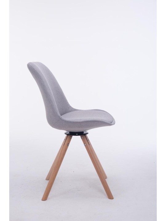 Cadeira Giratória Troyes Tecido Natura Redonda, cinza