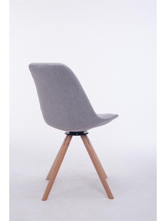 Cadeira Giratória Troyes Tecido Natura Redonda, cinza