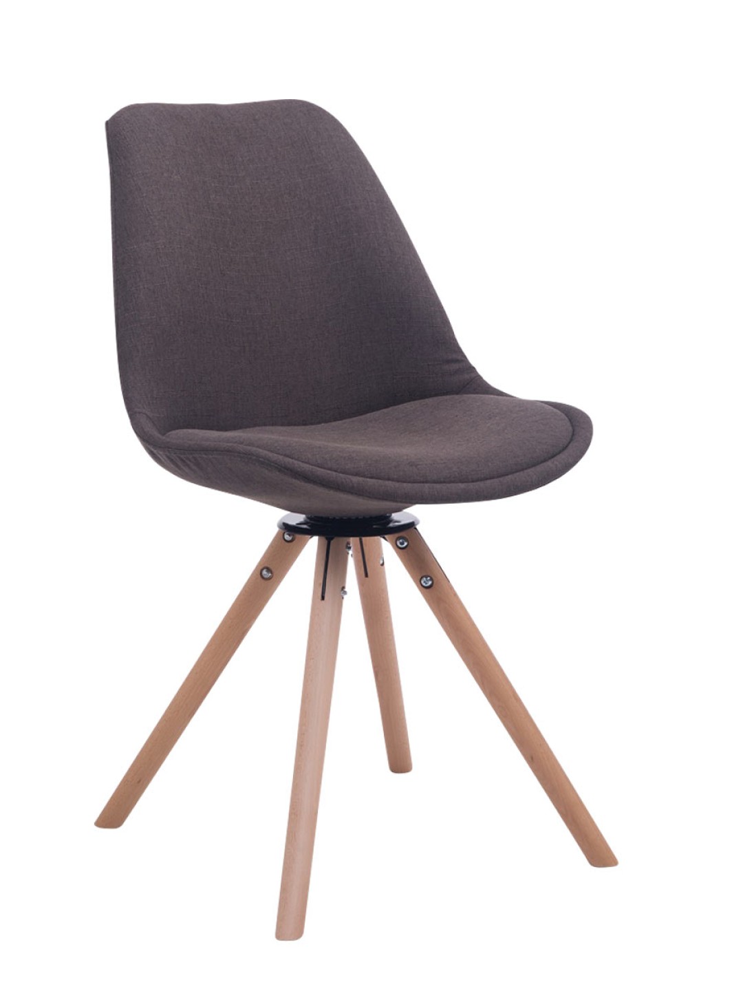 Cadeira Giratória Troyes Tecido Natura Redonda, cinza escuro