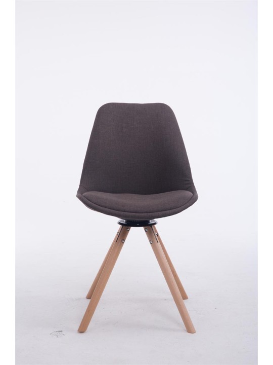 Cadeira Giratória Troyes Tecido Natura Redonda, cinza escuro