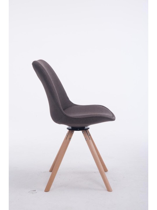 Cadeira Giratória Troyes Tecido Natura Redonda, cinza escuro