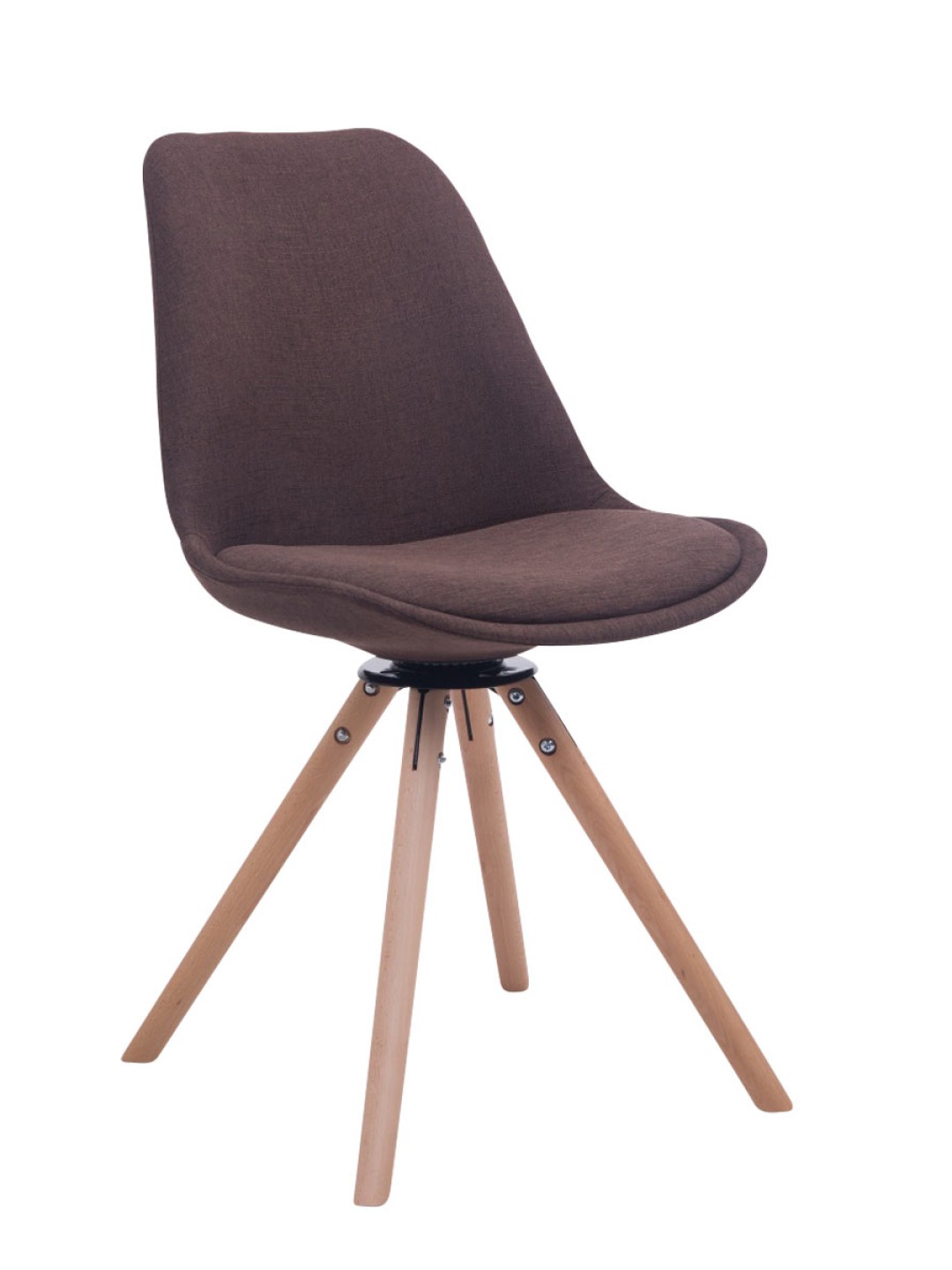 Cadeira Giratória Troyes Tecido Natura Redonda, castanho