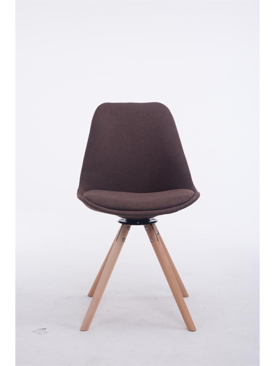 Cadeira Giratória Troyes Tecido Natura Redonda, castanho