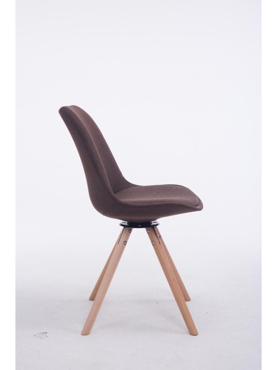 Cadeira Giratória Troyes Tecido Natura Redonda, castanho