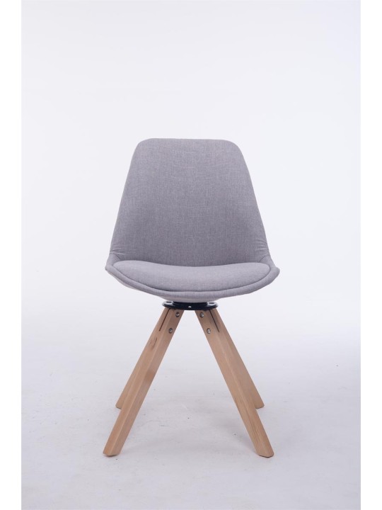 Cadeira para visitantes quadrada Troyes giratória em tecido Natura, cinza