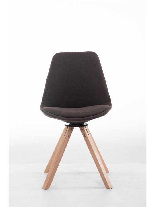 Cadeira para visitantes quadrada Troyes giratória em tecido Natura, cinza escuro