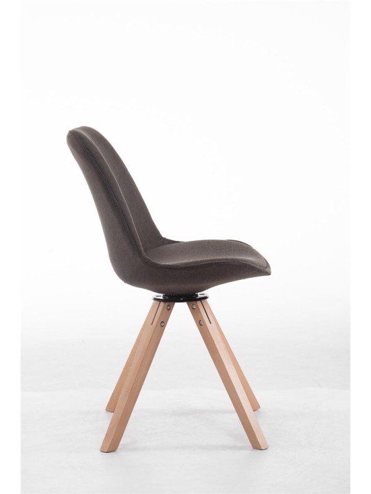 Cadeira para visitantes quadrada Troyes giratória em tecido Natura, cinza escuro