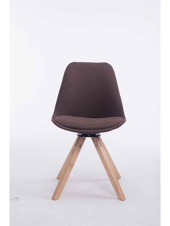 Cadeira para visitantes quadrada Troyes giratória em tecido Natura, castanho