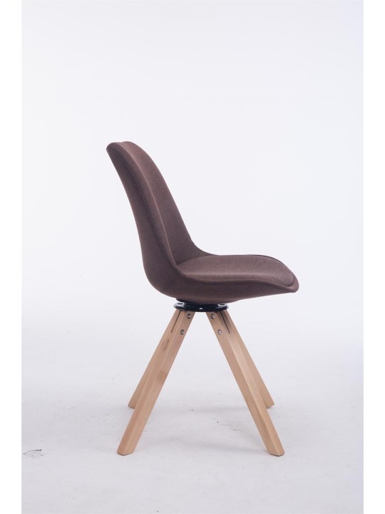 Cadeira para visitantes quadrada Troyes giratória em tecido Natura, castanho