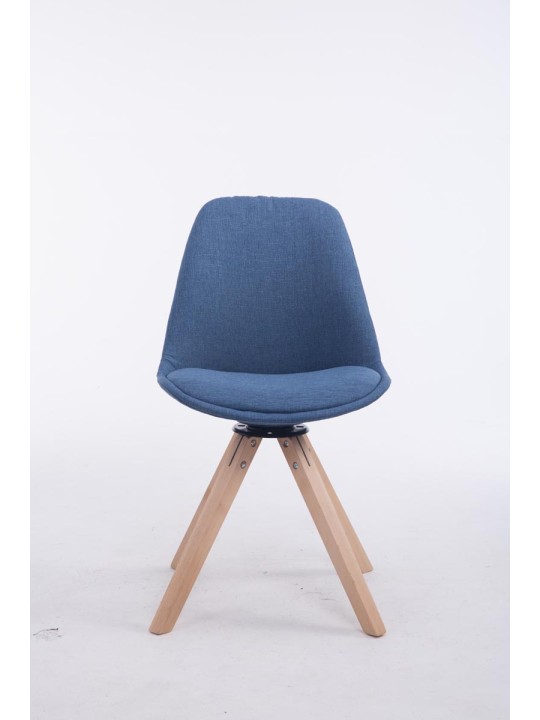 Cadeira para visitantes quadrada Troyes giratória em tecido Natura, azul