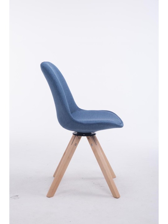 Cadeira para visitantes quadrada Troyes giratória em tecido Natura, azul