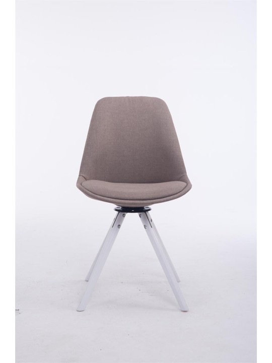 Cadeira para visitantes Troyes giratória de tecido redondo, taupe