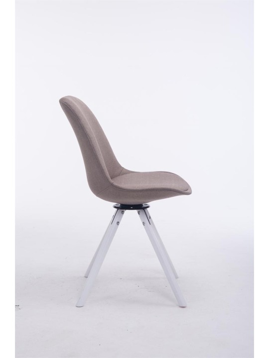 Cadeira para visitantes Troyes giratória de tecido redondo, taupe