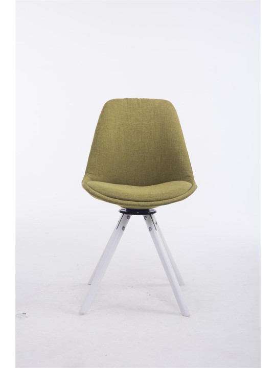 Cadeira para visitantes Troyes giratória de tecido redondo, verde