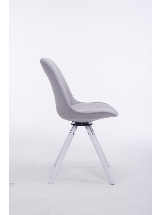 Cadeira para visitantes Troyes giratória de tecido redondo, cinza