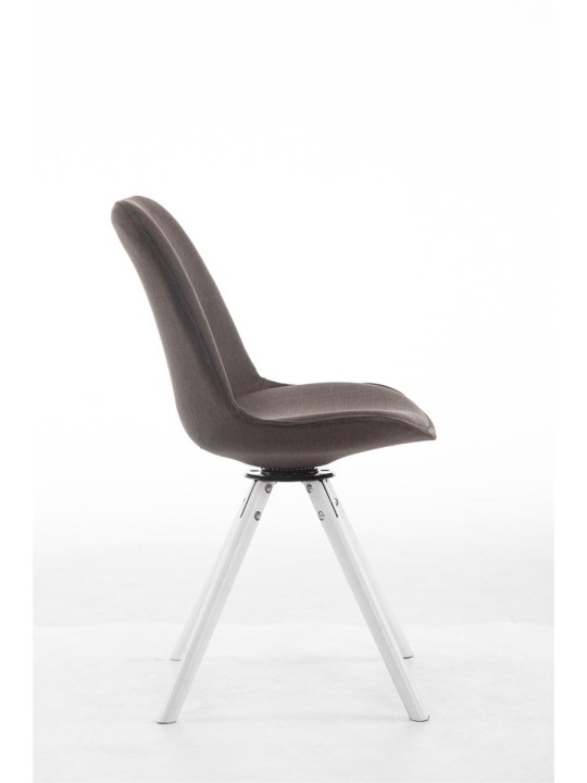 Cadeira para visitantes Troyes giratória de tecido redondo, cinza escuro