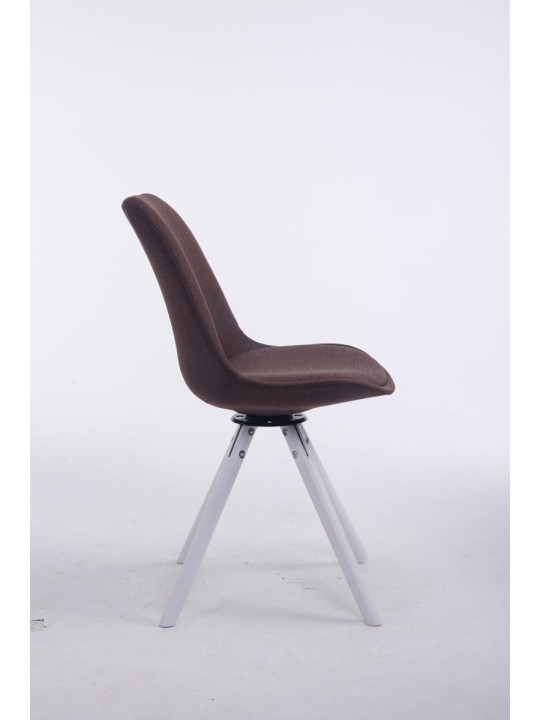 Cadeira para visitantes Troyes giratória de tecido redondo, castanho