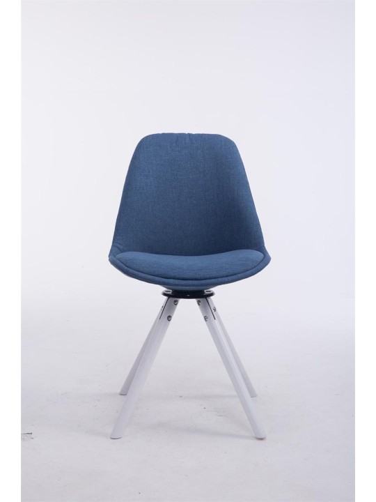 Cadeira para visitantes Troyes giratória de tecido redondo, azul