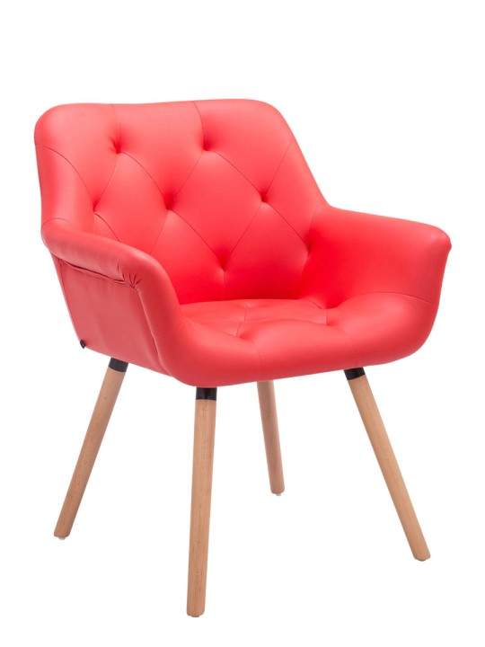 Cadeira para visitantes natural Cassidy, vermelho