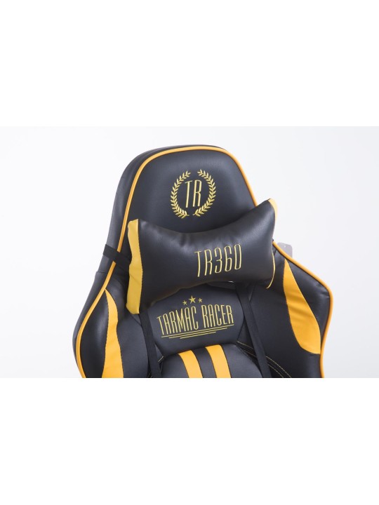 Cadeira de escritório de corrida Limit com apoio para pés, preto/amarelo