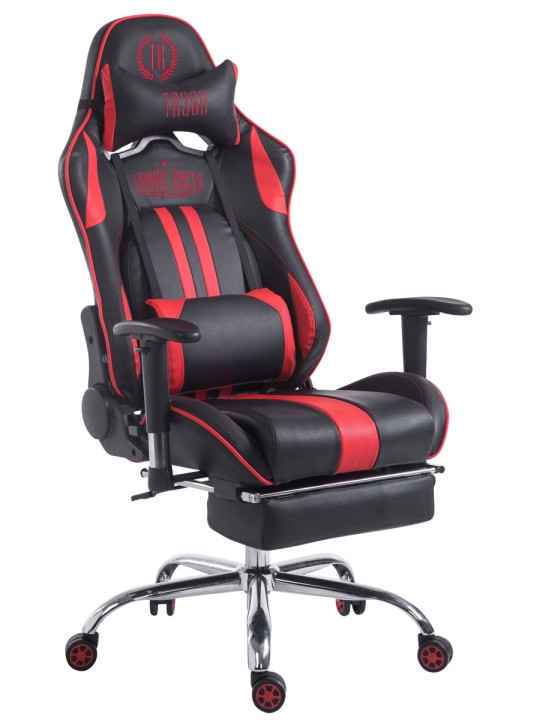 Cadeira de escritório de corrida Limit com apoio para pés, preto/vermelho