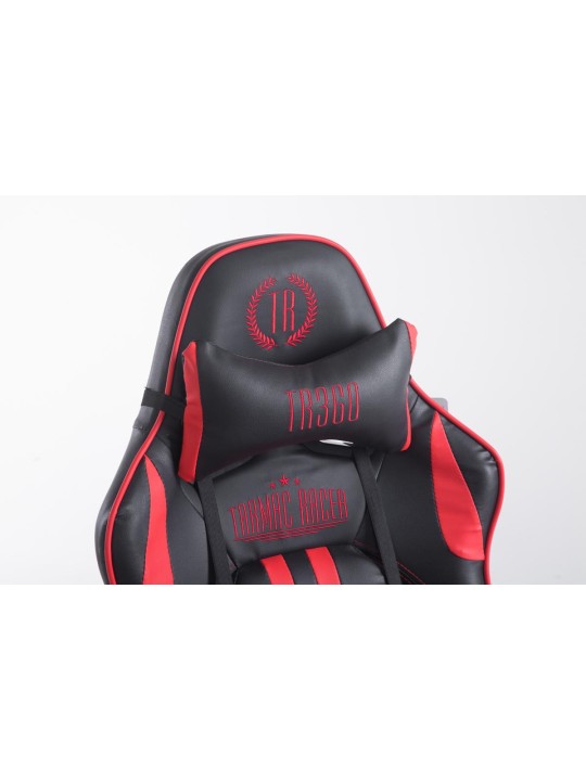 Cadeira de escritório de corrida Limit com apoio para pés, preto/vermelho