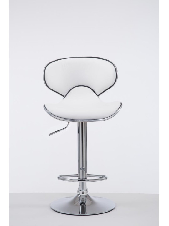 Banqueta alta Las Vegas V2 cromado, branco