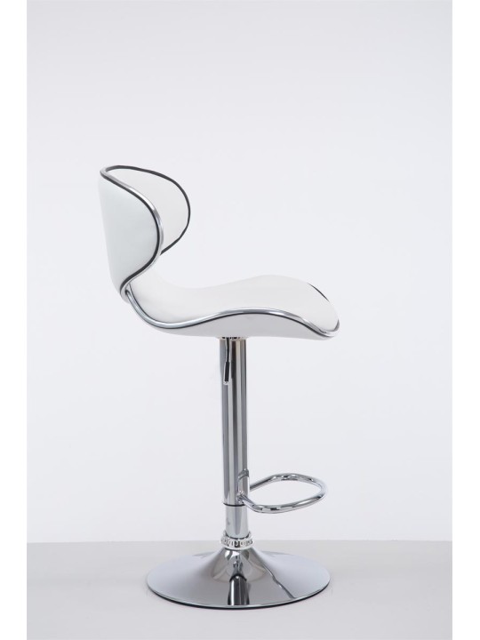 Banqueta alta Las Vegas V2 cromado, branco