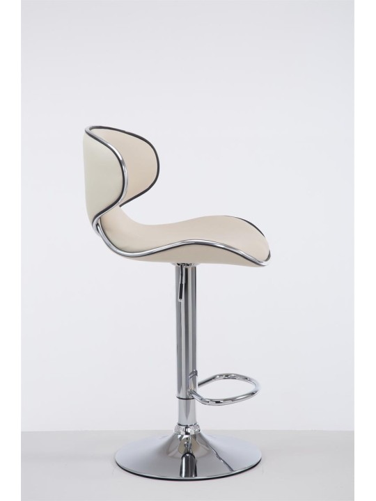 Banqueta alta Las Vegas V2 cromado, creme