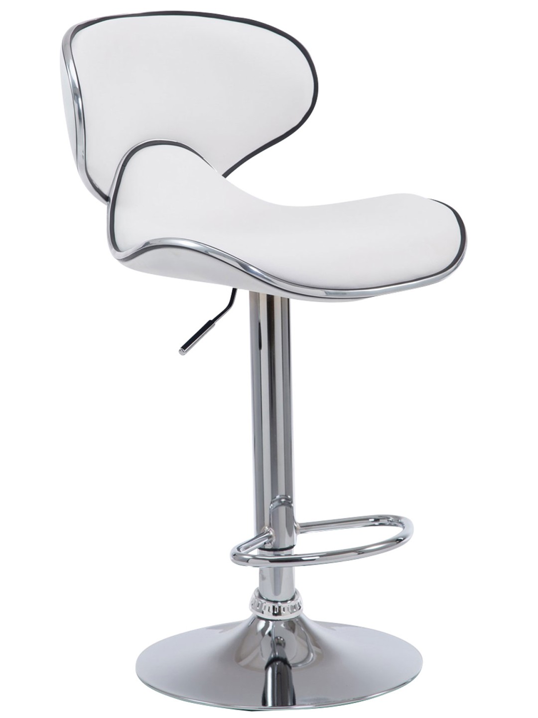 Banqueta alta Las Vegas V2 cromado, branco