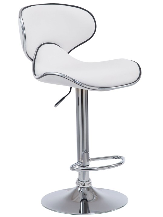Banqueta alta Las Vegas V2 cromado, branco