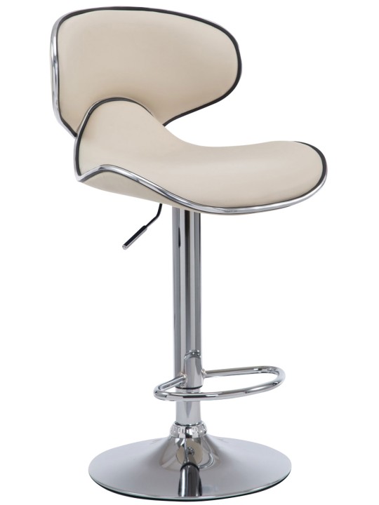 Banqueta alta Las Vegas V2 cromado, creme