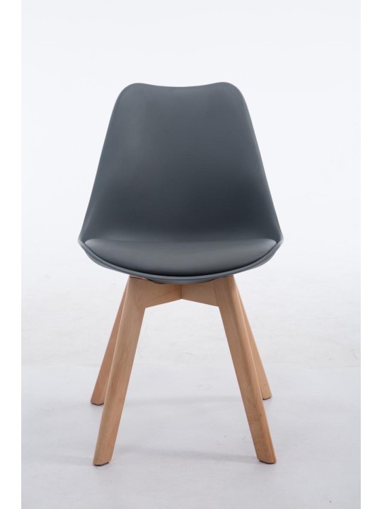 Cadeira para visitantes Borneo V2 Natura couro artificial, cinza