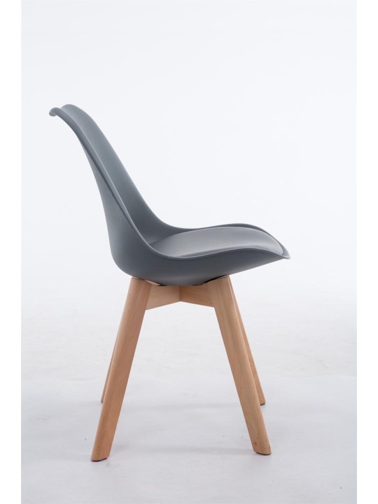 Cadeira para visitantes Borneo V2 Natura couro artificial, cinza