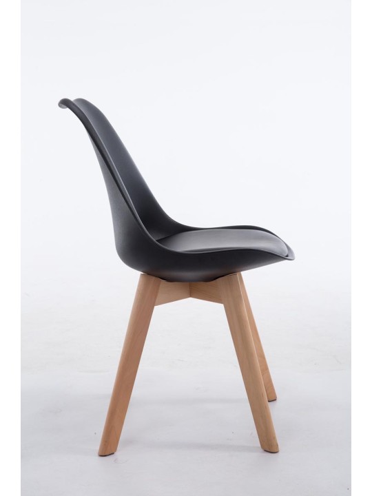 Cadeira para visitantes Borneo V2 Natura couro artificial, preto