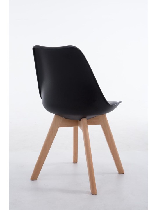 Cadeira para visitantes Borneo V2 Natura couro artificial, preto